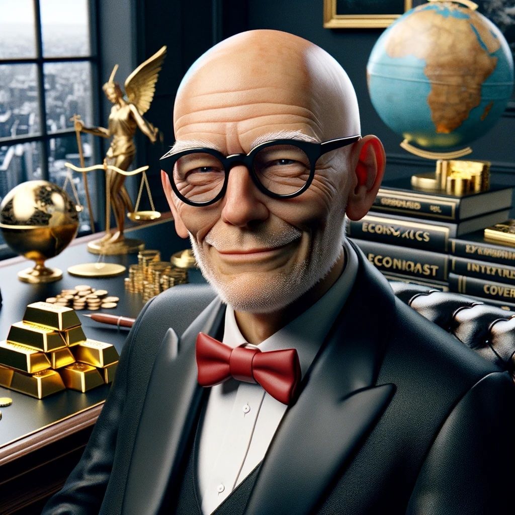 Representación de murray rothbard con IA