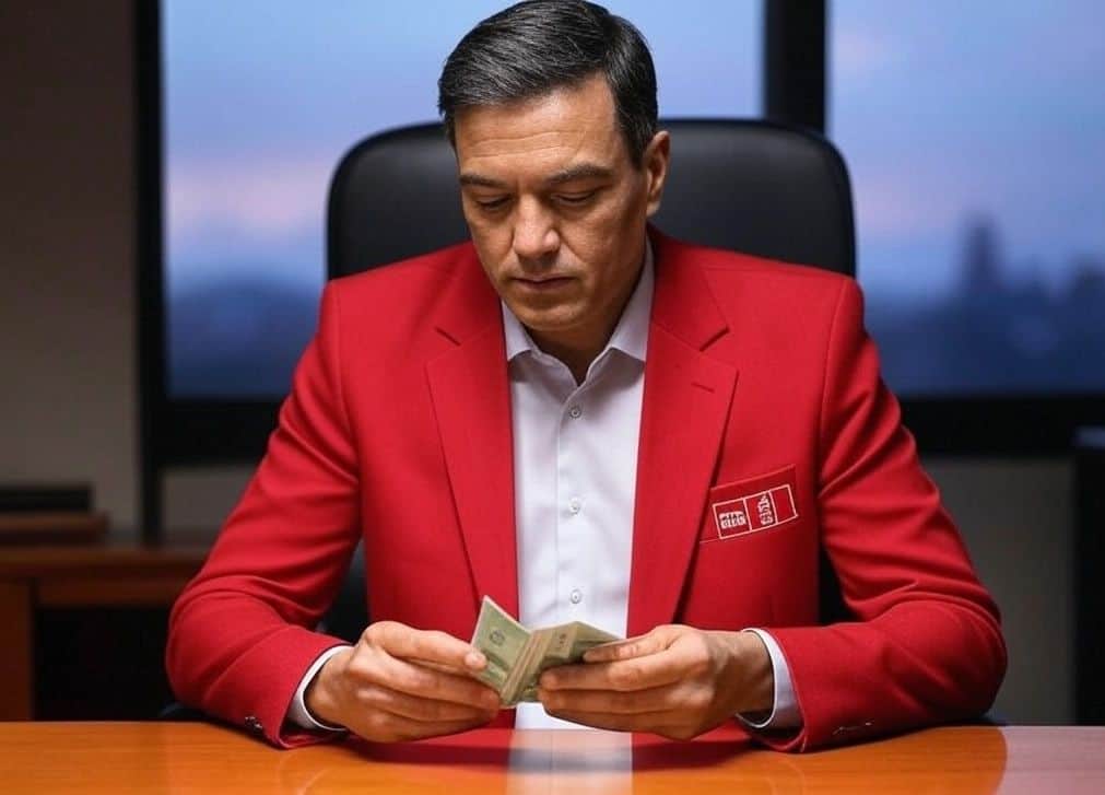 Político contando billetes