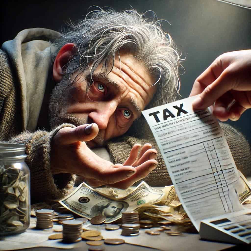 pobres por el pago de impuestos